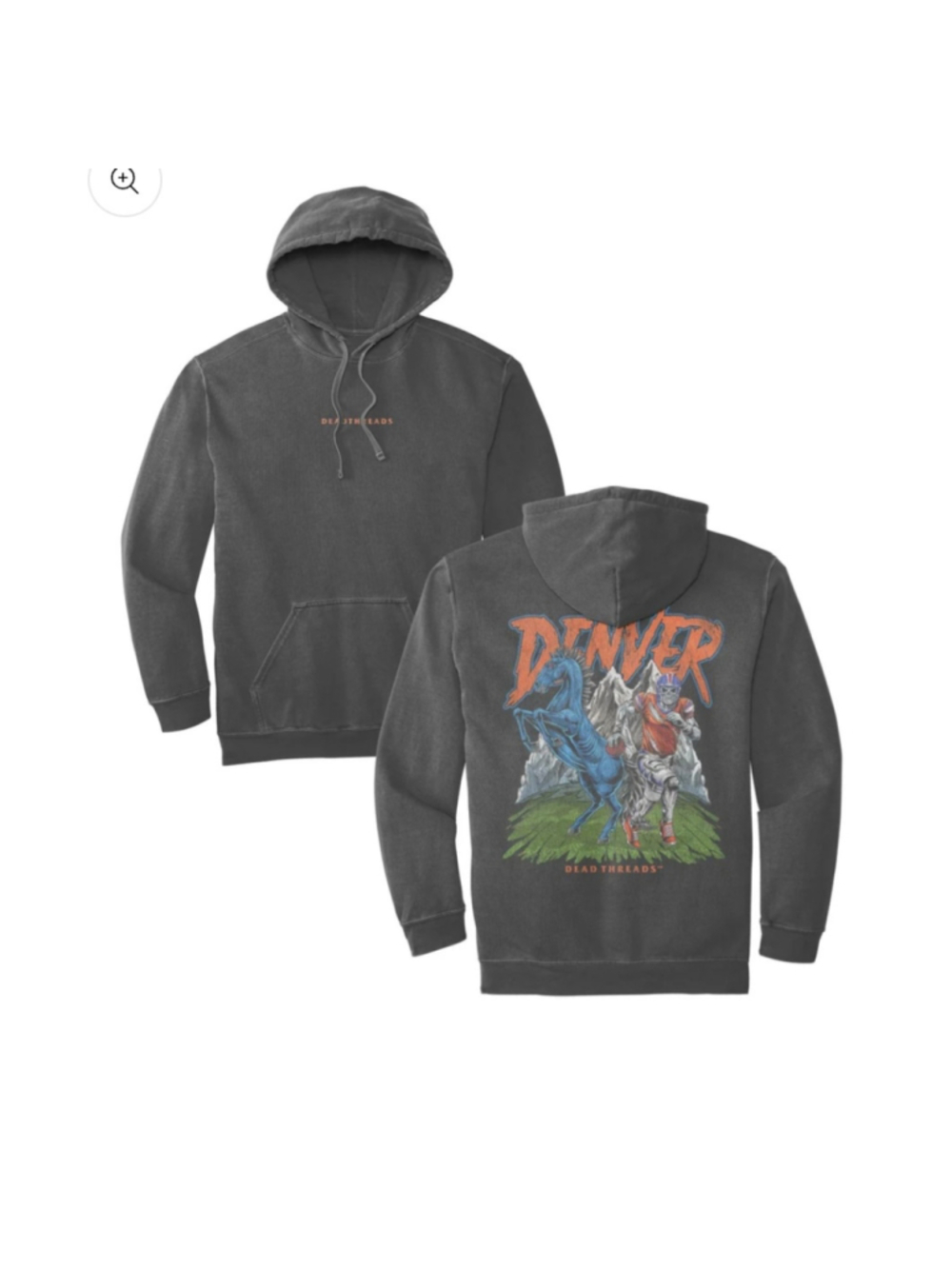 Men's Comfort Colors Denver Graphic Hoodie Grey Blue Size L
